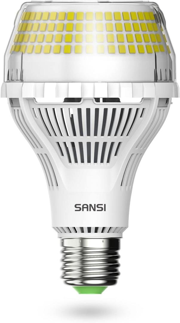 SANSI 400W Equivalent 6000 Lumens Brightest LED Light Bulb, 5000K Daylight E26 A21 Super Bright LED Bulb Non-Dimmable, 22-Year Lifetime, 40W Energy Saving for Home Workshop