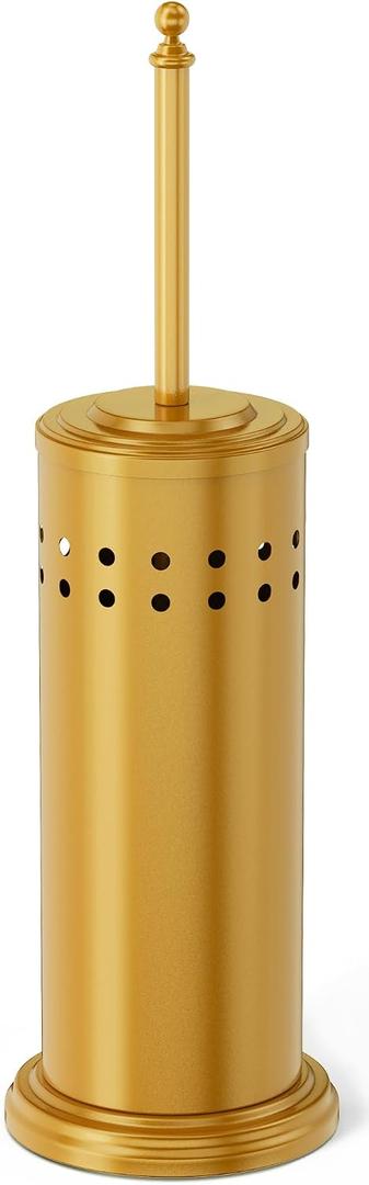 DOWRY Anti-Hand Off Toilet Plunger with Holder for Bathroom,Powerful Efficient Force Suction Cup,Heavy Duty, Deep Cleaning, Gold