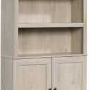 Sauder Miscellaneous Storage Bookcase with Doors, Adjustable Shelves, 5 Shelf Bookcase - Chalked Chestnut Finish