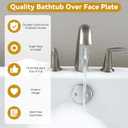 2-Hole Bathtub Overflow Cover Plate with Adapter, Brushed Nickel, Installation Hardware Included (Chrome)