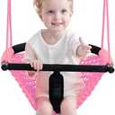 2 -in- 1 Toddler Swing. Swing Seat for Kids with Adjustable Ropes, for Kids Heavy Duty Rope Play Secure Children Swings Set, for Outdoor Indoor, Backyard. Upgrade Product (Pink)