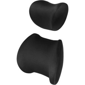 Homaisson New Car Headrest, Car Headrest and Lumbar Support Cushion, Memory Foam with Detachable Zipper Cover, Black Head and Waist Pillow for Car Seat