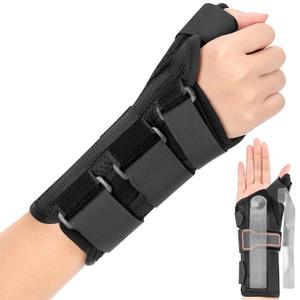 Medibot Wrist Brace & Thumb Spica Splint, for De Quervain's Tenosynovitis, Tendonitis, Carpal Tunnel & Arthritis Wrist Support Thumb Splint (Right Hand - Large) (Black, L)