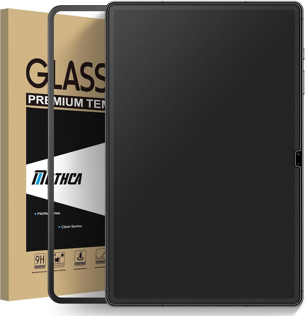 Mothca Matte Glass Screen Protector for Galaxy Tab S10 Plus/S9 Plus/S9 FE Plus 12.4-inch with Easy Installation Frame, Anti-Glare & Anti-Fingerprint Tempered Glass for Tab S10+/S9FE+/S 9+, Smooth as Silk