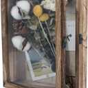 GraduationMall 8x10 Shadow Box Frame Solid Wood Glass Door Display Case with Linen Back and 6 Stick Pins,1.5 inches Interior Depth,Ideal for Memorabilia Pictures Flowers Medals Tickets (Carbonized Black)