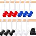Lenwen 12 Pack Ladder Ball Outdoor Game Ladder Toss Balls Replacement Bolas with Storage Bag for Toss Match Yard Lawn Golf Game, 4 Colors (Red, Blue, Black, White)