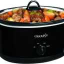 Crock-Pot 8-Quart Manual Slow Cooker, Family Size Serves 10+ People, Removable Stoneware with Warming Setting, Dishwasher Safe for Easy Cleanup, Black