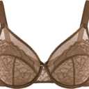 HSIA Minimizer Bras for Women Enchante Full Coverage Underwire Bras Plus Size Lifting Floral Lace Bra for Heavy Breast