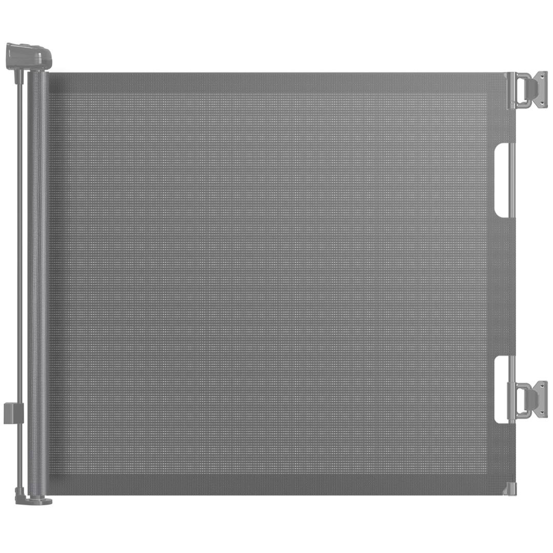 HAMOPY Retractable Baby Gate, 33" Tall, Extends up to 55" Wide, Durable Auto-Lock Baby Gate for Stairs, Mesh Dog Gate and Child Safety Gates for Doorways, Hallways, Indoor, Outdoor(Grey)