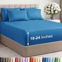 Extra Deep King Sheet Set - 6 Piece Breathable and Cooling Sheets - Hotel Luxury Bedding for Women, Men, Kids & Teens - Easy & Secure Fit - Soft, Wrinkle Free & Comfy - Extra Deep Pockets - Denim Blue
