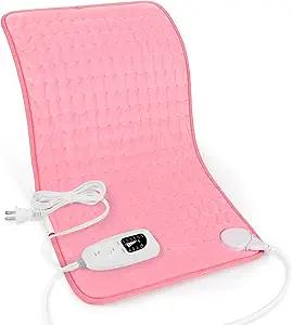 Deepsoon Heating Pad,Electric Heating Pads for Back,Neck,Abdomen,Moist Heating Pad for Shoulder,Knee,Arms,Legs,Dry/Moist Heat & Auto Shut Off,Christmas Gifts for Men and Women,BabyPink,24x12 Inch