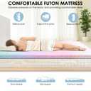 SCHNAUZER HOME Japanese Floor Futon Mattress, 3.5" Thicken Colorful Rainbow Portable Floor Mattress, High-Density Foam Tatami Mat Sleeping Pad for Camping Guest Room Dormitory RV, Twin