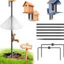 Bird Feeder Pole with Squirrel Baffle - 104 Inch Bird House Pole for Outdoors Heavy Duty, Squirrel Proof Baffle with Stainless Steel Spring for Better Defense, Slip-Fit Connection