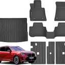 Floor mats & Trunk Mat & Backrest Mat Compatible with 2025 2026 BMW X3 M50/30 xDrive, Cargo mat All Weather TPE Protection Waterproof Floor Liners for 2025 BMW X3 M50/30 xDrive Accessories, Black