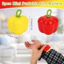 2pcs Mini Portable Lint Roller for Pet Hair, Reusable and Washable Small Sticky Roller Cute Pocket Bell Pepper Shape Dog Cat Hair Remover for Clothes Furniture Car Seats Travel Home Use (Red, Yellow)