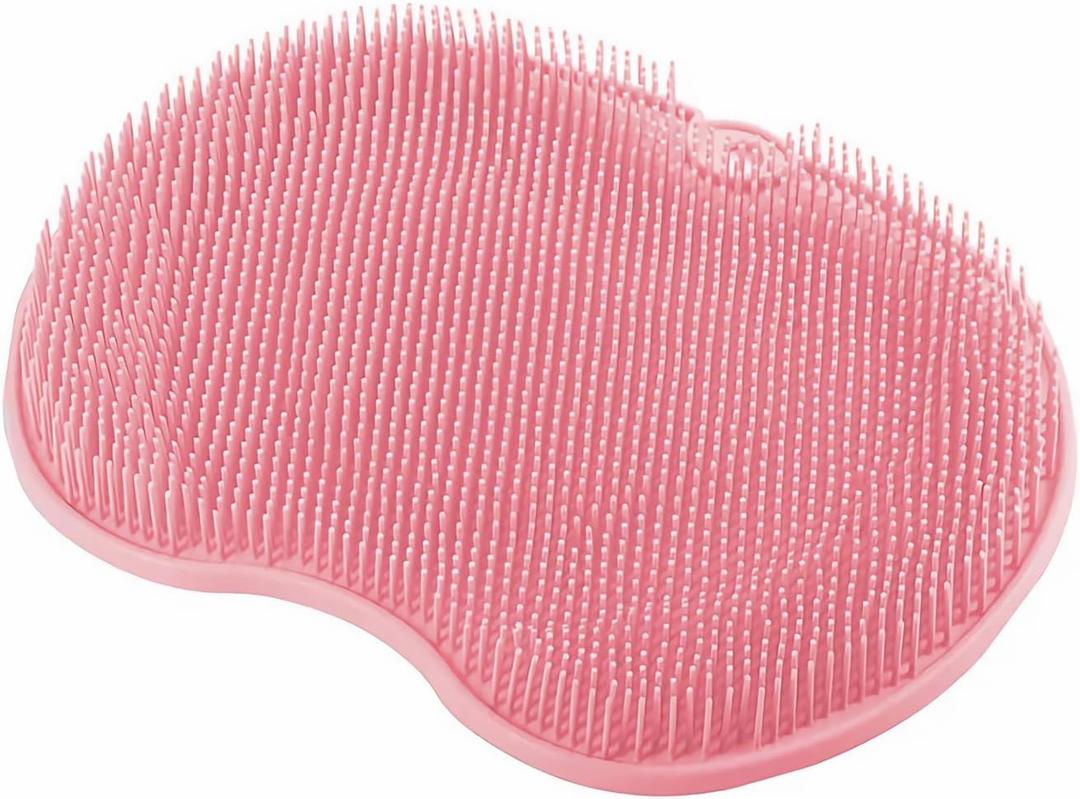 Silicone Foot Scrubber for Shower - Wall Mounted Back Washer Exfoliating Bath Wash Pad - Non-Slip Suction Cups, Deep Exfoliating Foot Cleaner for Bath, Seniors, Men and Women, Gray (1 Pack Gray)