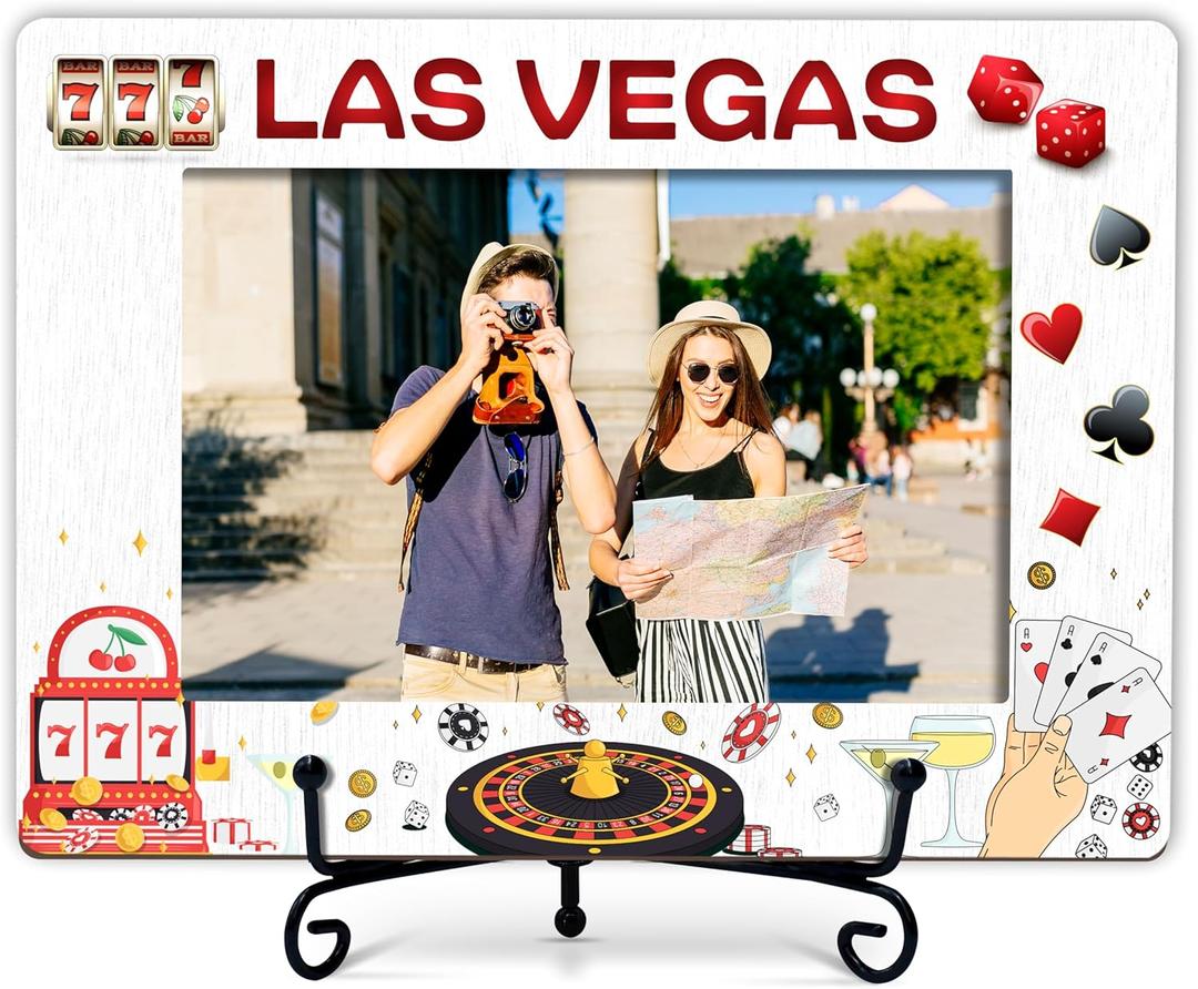 Las Vegas Gifts Picture Frame, Las Vegas Tourist Attractions Photo Frame, Wedding Anniversary Vacation Gifts For Friend Family Couple, Picture Frame Tabletop Decor - Fits 4x6 Inches Photo11