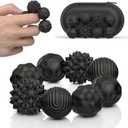 Magnetic Fidget Balls Toys, 8Pcs Silicone Sensory Stress Relief Toys for Adults & Teens with Autism, ADHD, Anxiety, Quiet Executive Desk Fidget Magnets Ball, Stocking Stuffers for Womens Mens Gifts (Black)