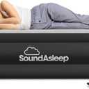 Sound Asleep Dream Series Luxury Air Mattress with Comfort Coil Technology & Built-in High Capacity Pump for Home & Camping- Double Height, Adjustable, Inflatable Blow Up, Portable - Queen Size (Black)