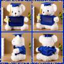 Sotiff 10'' 2026 Graduation Plush Bear with Picture Frame for 4 x 6'' Photo Graduation Gifts Stuffed Bear for Kids Granddaughter Son Girls Boys Preschool Kindergarten Students(White, Blue)