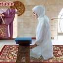 Anlising Muslim Prayer Mat with Elegant Design Bag, Portable Foldable Rug for Ramadan (Red)