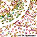 2 x Novani Hotfix Rhinestones,Rainbow Glass Round Glitter Crystals Sparkly Gems for Crafts Clothes Shoes Bag DIY Decoration (SS20/4.8MM/1440pcs)