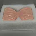 Bow Toothbrush Holder, Pink Ceramic Multi-Purpose 2-Section Organizer for Bathroom, Kitchen, Bedroom, Office Decor
