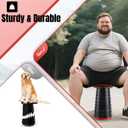 Doseno Upgraded Foldable Stool Thickened, Portable Collapsible Stool Retractable Stool for Fishing, Hiking Tours, BBQ, Parties, Outdoor Activities (Red, 2pack)