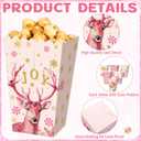 Gueevin 60 Pcs Christmas Popcorn Boxes Pink Santa Claus Treat Boxes Candy Cookie Holder Container for Christmas Party Favors Supplies Decorations