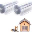 ClawJaw Dog Door Replacement Flaps, Dog House Flap-11.8" W x 4.1' L [2 pcs], Plastic Vinyl Door Strips for DIY Pet Door - Doghouse or Kennel Door Flap, Clear