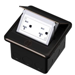KYHSHJ Pop Up Floor Electrical Outlet Box Kit20 Amp Stainless Steel TR Tamper-Resistant Duplex Receptacle Outlet Corrosive Resistant HardwareETL Listed, Oil Rubbed Bronze