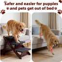 MEWANG Wooden Pet Stairs/Pet Steps - 3-in-1 Foldable Stairs & Rampfor Beds and Cars - Portable Dog/Cat Ladder Up to 220 Pounds - Great for Small and Older Animals(Brown) (24.8" L x 17.2" W x 19.5" H)