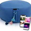 NOLAVA Round Zafu Cushions 15"x6" & Zabuton Meditation Cushions 32"x28"x3" - Premium Comfort for Mindful Practices - Yoga Bolster Pillow & Meditation Floor Pillow Essentials (BLUE)