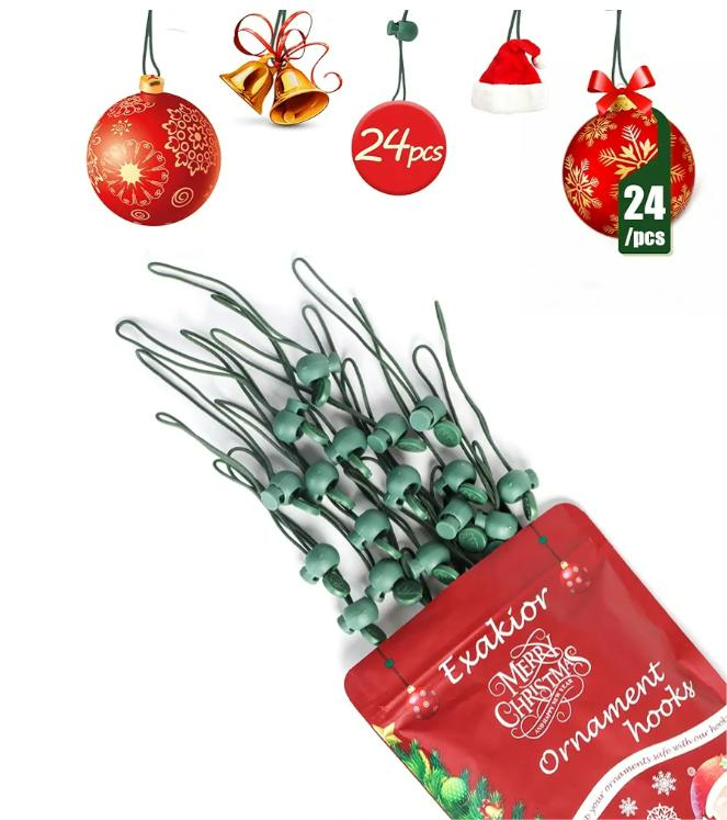 Ornament Hooks – Essential Christmas Tree Decorating Hangers Great Xmas Ornament Hooks for Hanging Christmas Decorations 35 PCS (Round-Upgraded-24pcs)