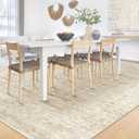 6x9 Area Rugs for Living Room: Washable Moroccan Geometric Boho Rug Farmhouse Non Slip Stain Resistant Large Rug Low Pile Soft Carpet for Bedroom Dining Room Home Office Children Room (Beige,6'x9')