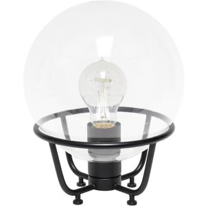 Elegant Designs LT1180-BLK 10" Glistening Globe Table Lamp with Clear Glass Shade, for Living Room, Bedroom, Office, Black