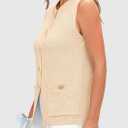 PRETTYGARDEN Women's 2026 Spring Sweater Vest Sleeveless Button Down Knit Cardigan Tank Tops Summer Business Casual Outfits (Beige, S)