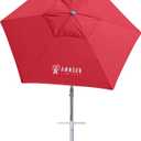 AMMSUN 8ft Large Beach Umbrellas for Sand Heavy Huty Wind Portable Commercial Grade Patio Beach Umbrella with Sand Anchor Adjustable Height Air Vent UPF 50+ Telescoping Pole without tilt Red