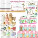 38 Pcs Adopt A Llama Party Favor Set Include 12 Llama Stuffed Keychains 12 Llama Foldable Party Boxes 12 Adoption Certificates 1 Adopt Signboard 1 Fence for Adopt A Llama Alpaca Party Supplies