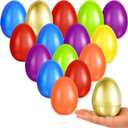 Letapapa 3.5'' Easter Eggs, 36 Pcs Empty Colorful Eggs Plus 1 Golden Eggs for Kids, Large Fillable Plastic Egg for Easter Hunt, Filling Treats for Easter Basket Stuffers, Party Favors Decoration