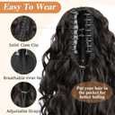 BOGSEA Ponytail Extension, Claw Clip Ponytail Extension for Women 18'' Long wavy Pony Tail Extension Natural Looking Synthetic Hairpiece for Daily Use (2#)