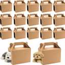 24 PCS Adopt a Puppy Favors Boxes with Windows, Foldable Kraft Paper Candy Gift Boxes Decorations for Gift Giving, Dog Birthday Party Favors, 5.5 x 3.5 x 3.5 Inch (Dolls Not Included)