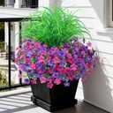 Artificial Flowers for Outdoors UV Resistant, 14 Bundles Fake Plants Realistic Silk Flowers with Faux Ferns for Outside Planters Home Porch Patio Garden Back Yard Spring Summer Decoration
