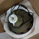 Ceramic Kiln Changed Glaze Table Lamp, 12 x 12 x 18 Inch Ceramic Base with Black Shade, Kiln Change Glaze