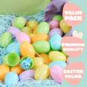 JOYIN 3.15" Pastel Easter Eggs, 100PCS Large Plastic Eggs, Empty Colorful Fillable Eggshells for Easter Hunt, Party Favor, Basket Stuffers Filler, Classroom Prize Supplies