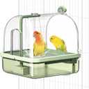 Automatic Bird Bath for Cage, Parrot Bathtub, Indoor Cockatiel Bathtub Shower with Pump, Circulating Water, Birds Shower Cage Accessories for Parakeets, Conure, Budgies, Cockatiels, Lovebird(green)