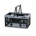 collapsible crates for storage,plastic baskets for organizing,collapsible shopping basket,20L foldable crate with Handles,car storage crate,crate for Kitchen,Bathroom,Medicine,Milk (Black, M)