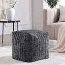 Get Set Style Stuffed Pouf Ottoman,Boucle Ottoman Pouf for Living Room Decorative Floor Poufs Ottoman Foot Stool Corner Seat Stools Puffs with Filling