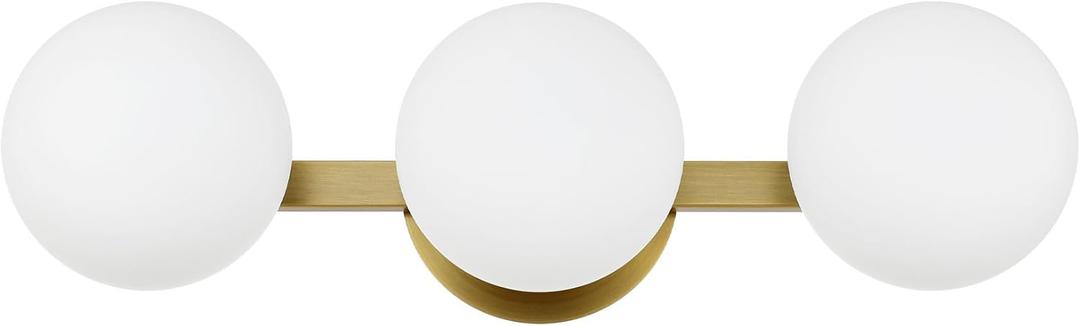 Champagne Bronze Mid-Century 3-Light Globe Bathroom Vanity Light