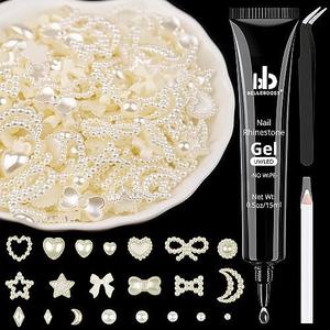 1200Pcs 3D Multi Shapes Nail Charms and Flatback Pearls, Beige Mix Styles Heart Star Bow Sunflower Embellishments for Nail Art, Craft and Decoration with Glue Gel, Tweezer and Pickup Pencil 1200Pcs 3D Multi Shapes Nail Charms and Flatback Pearls, Beige Mix Styles Heart Star Bow Sunflower Embellishments for Nail Art, Craft and Decoration with Glue Gel, Tweezer and Pickup Pencil